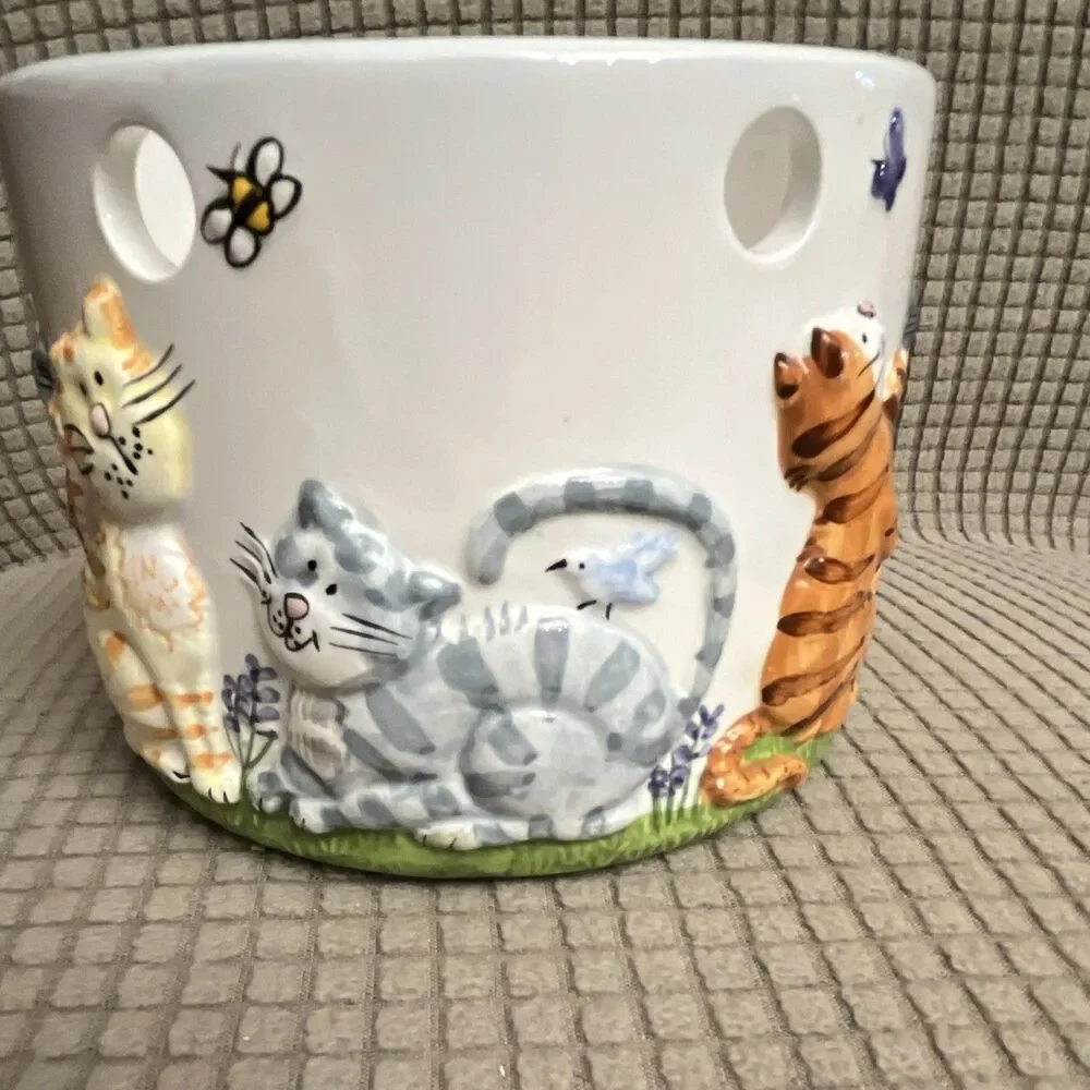 WAXCESSORIES Medium Jar Candle  Ceramic 3D Cat Tales Kitty Holder Vintage Y2K